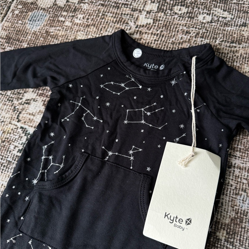 Kyte NWT  Bamboo Pajamas Sleeper Longall in Midnight Constellation Black - Picture 7 of 8